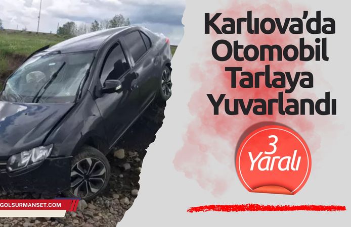 Karlıova’da Otomobil Tarlaya Yuvarlandı: 3 Yaralı