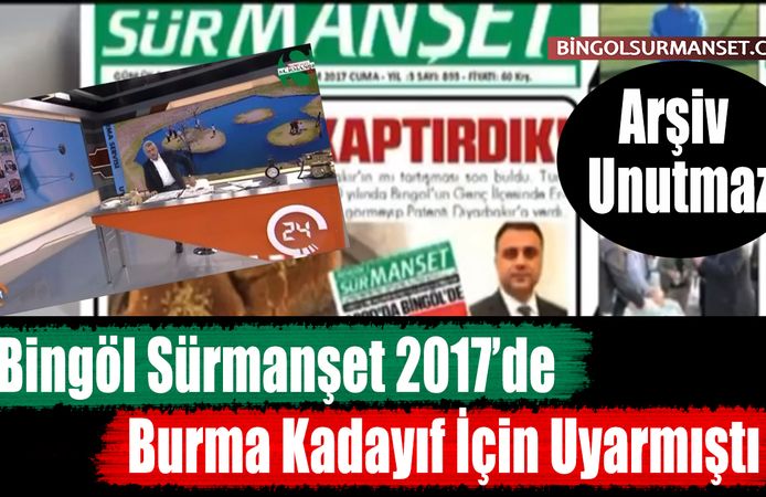 Bingöl Sürmanşet 2017’de Burma Kadayıf İçin Uyarmıştı