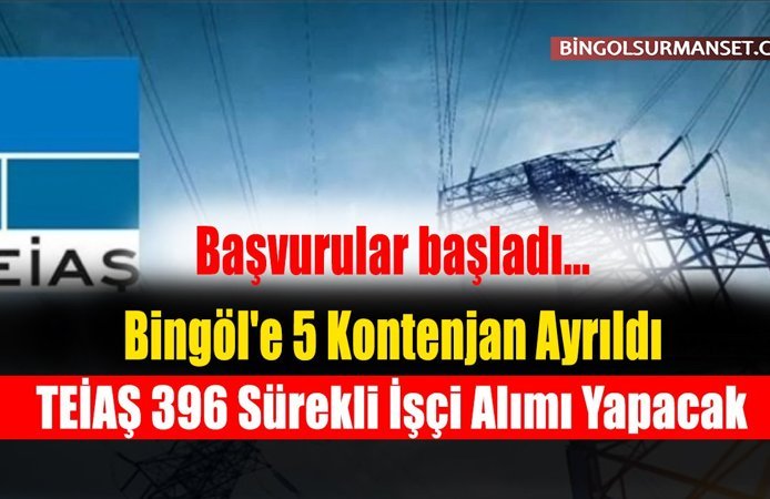 TEİAŞ 396 Sürekli İşçi Alımı Yapacak: Bingöl'e de 5 Kontenjan Ayrıldı