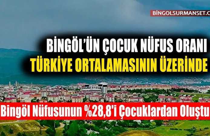 Bingöl Nüfusunun %28,8'i Çocuklardan Oluştu
