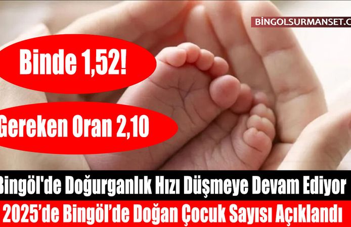Bingöl'de Doğurganlık Hızı Düşmeye Devam Ediyor
