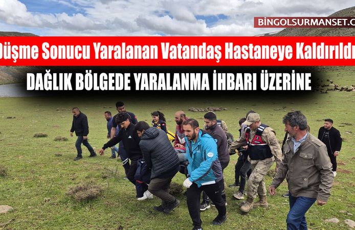 Düşme Sonucu Yaralanan Vatandaş Hastaneye Kaldırıldı