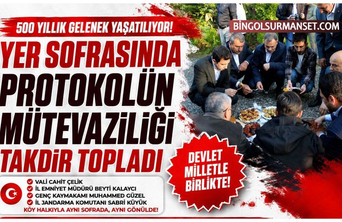 Yer Sofrasında Protokolün Mütevaziliği Takdir Topladı