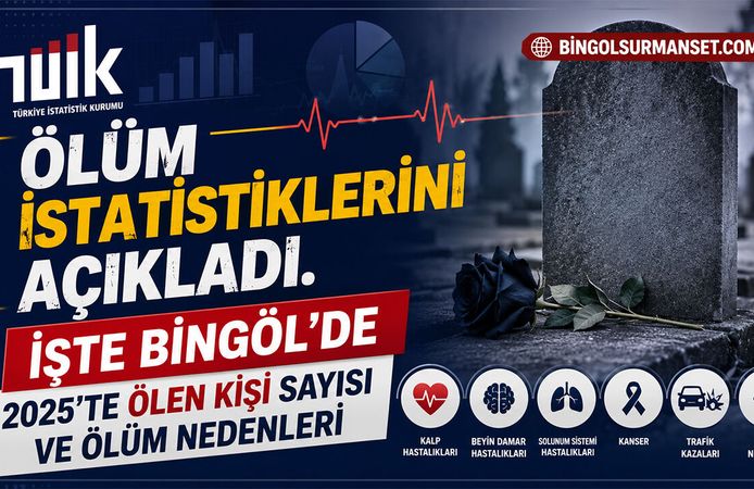 Bingöl'de 2025 Yılında Ölen Kişi Sayısı ve Ölüm Nedenleri Açıklandı