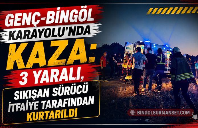 Genç-Bingöl Karayolu’nda Kaza: 3 Yaralı