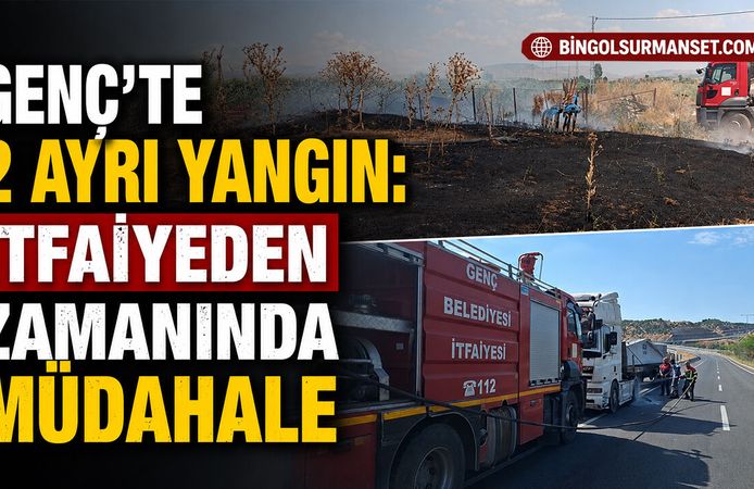 Genç'te 2 Ayrı Yangın: İtfaiyeden Zamanında Müdahale