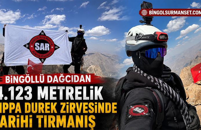 Bingöllü Dağcıdan 4.123 Metrelik Sıppa Durek Zirvesinde Tarihi Tırmanış