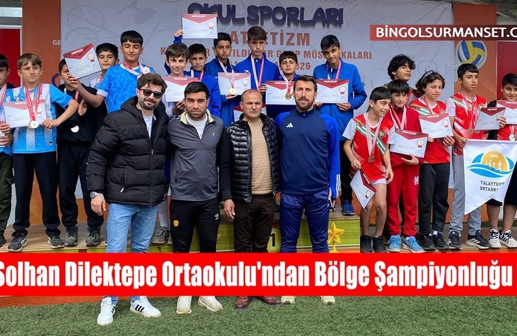 Solhan Dilektepe Ortaokulu'ndan Atletizmde Bölge Şampiyonluğu