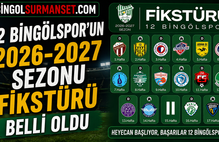 12 Bingölspor’un 2026-2027 Sezonu Fikstürü Belli Oldu