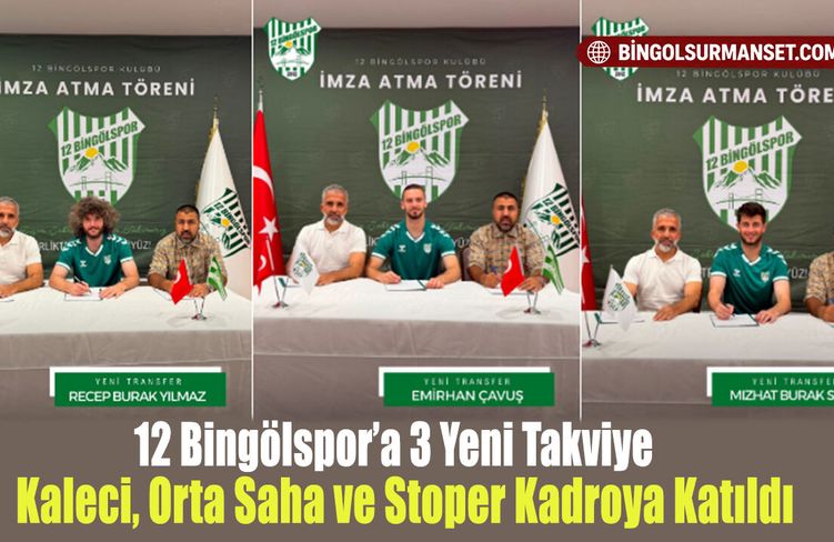 12 Bingölspor’a 3 Yeni Takviye: Kaleci, Orta Saha ve Stoper Kadroya Katıldı