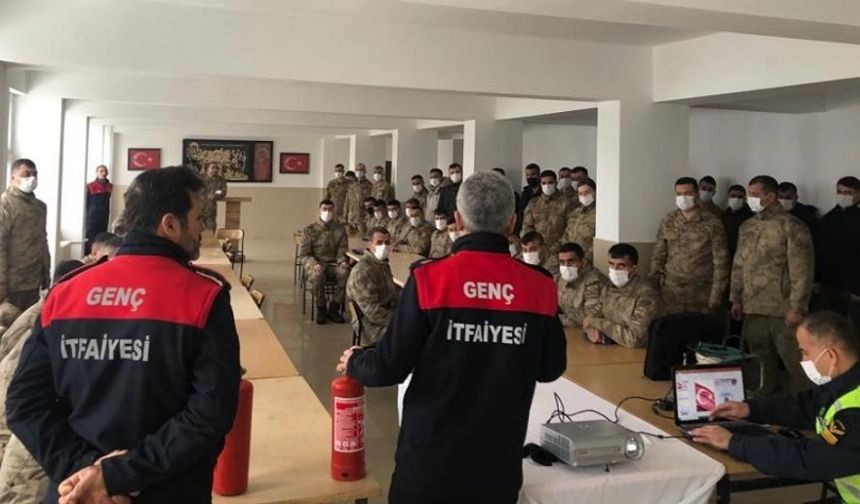 Genç'te Jandarma Personeline Yönelik Yangın Tatbikatı