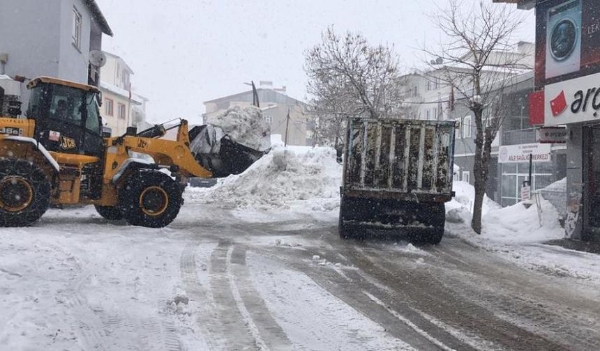 Karlıova’da Kar, Kamyonlarla Taşınmaya Devam Ediyor