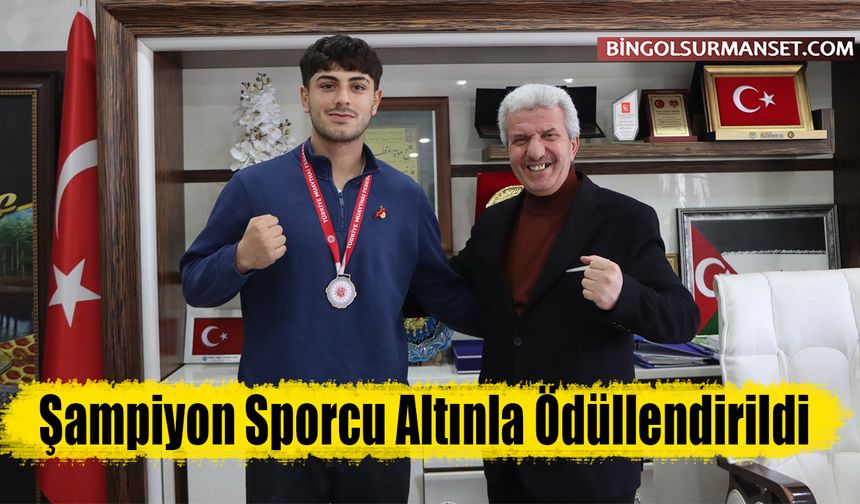 Şampiyon Sporcu Altınla Ödüllendirildi