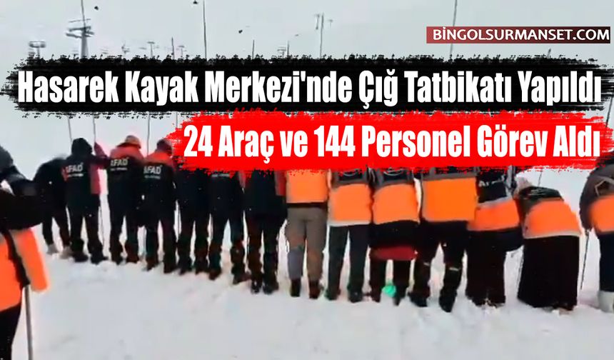 Hasarek Kayak Merkezi'nde Çığ Tatbikatı Yapıldı