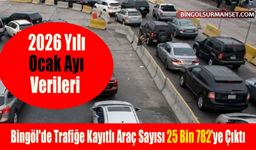 Bingöl'de Trafiğe Kayıtlı Araç Sayısı 25 Bin 782 Oldu