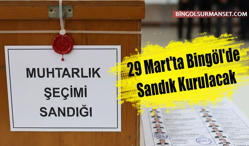 29 Mart'ta Bingöl'de Sandık Kurulacak