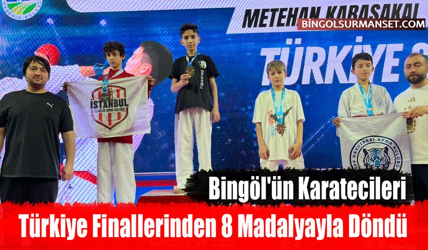 Bingöl'ün Karatecileri Türkiye Finallerinden 8 Madalyayla Döndü