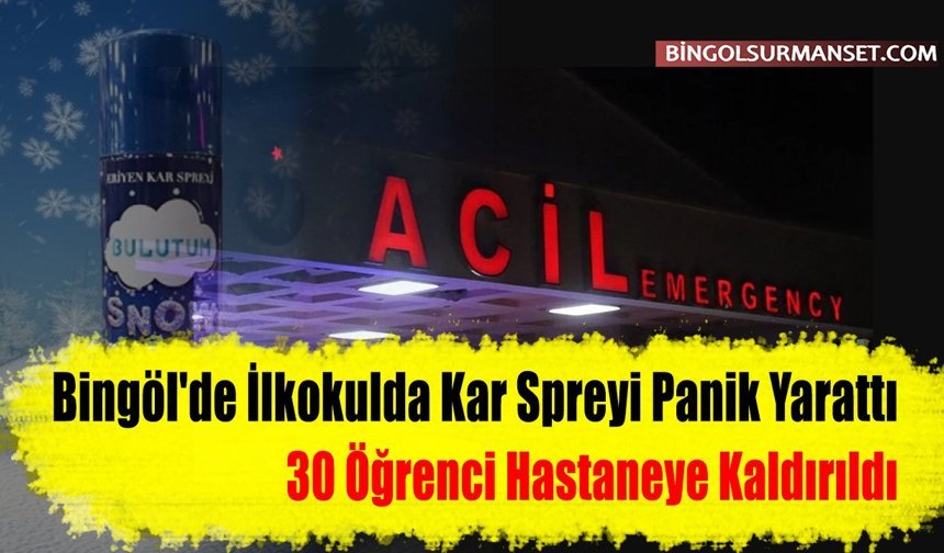 Bingöl'de İlkokulda Kar Spreyi Panik Yarattı
