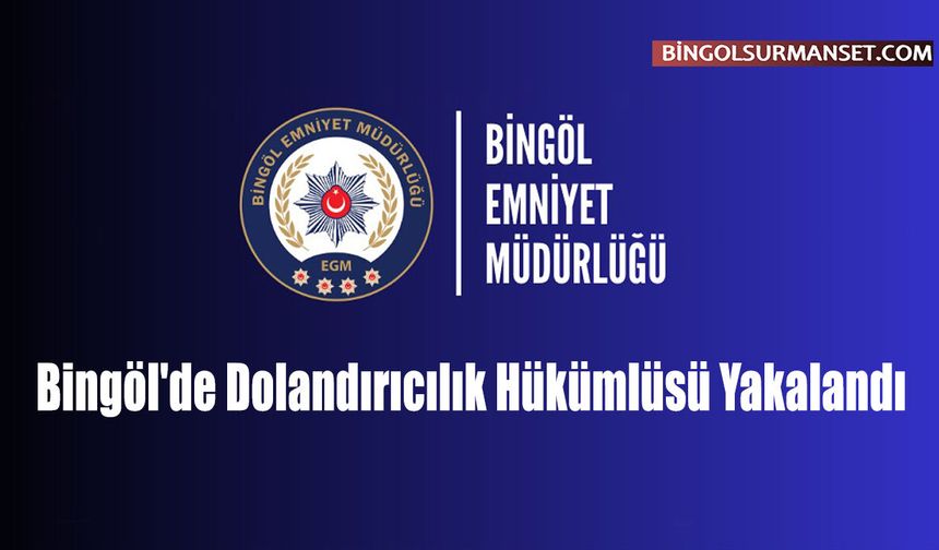 Bingöl'de Dolandırıcılık Hükümlüsü Yakalandı