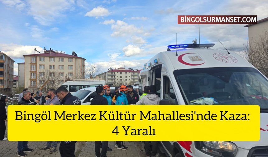 Bingöl Merkez Kültür Mahallesi'nde Kaza: 4 Yaralı