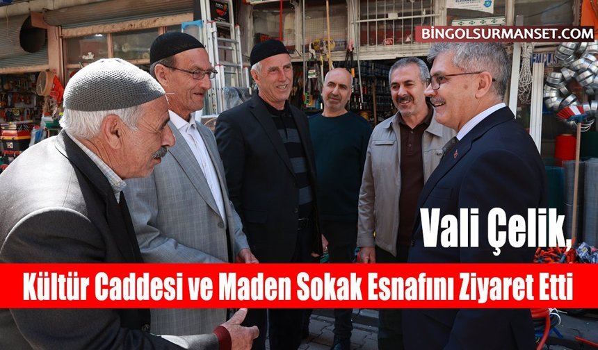 Vali Çelik, Kültür Caddesi ve Maden Sokak Esnafını Ziyaret Etti
