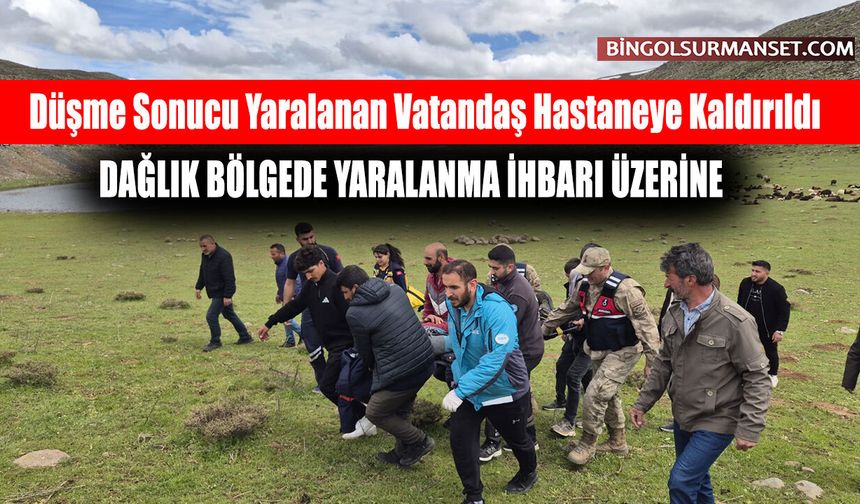 Düşme Sonucu Yaralanan Vatandaş Hastaneye Kaldırıldı