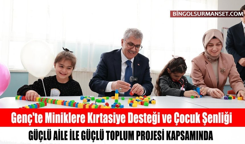 Genç'te Miniklere Kırtasiye Desteği ve Çocuk Şenliği