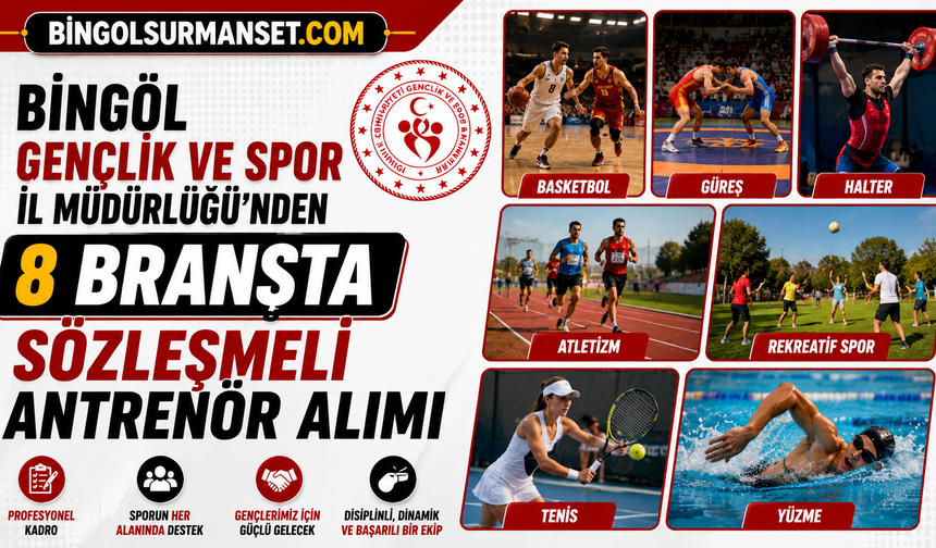 Gençlik ve Spor İl Müdürlüğü’nden 8 Branşta Sözleşmeli Antrenör Alımı