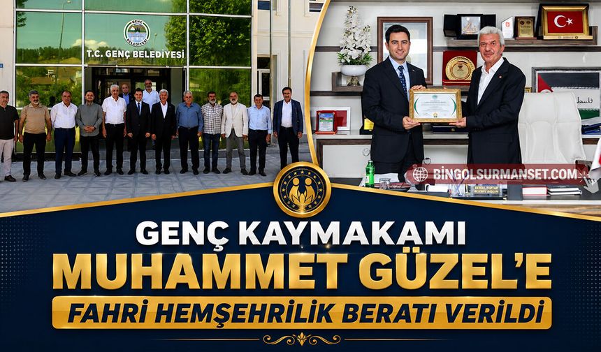 Genç Kaymakamı Muhammet Güzel’e Fahri Hemşehrilik Beratı Verildi