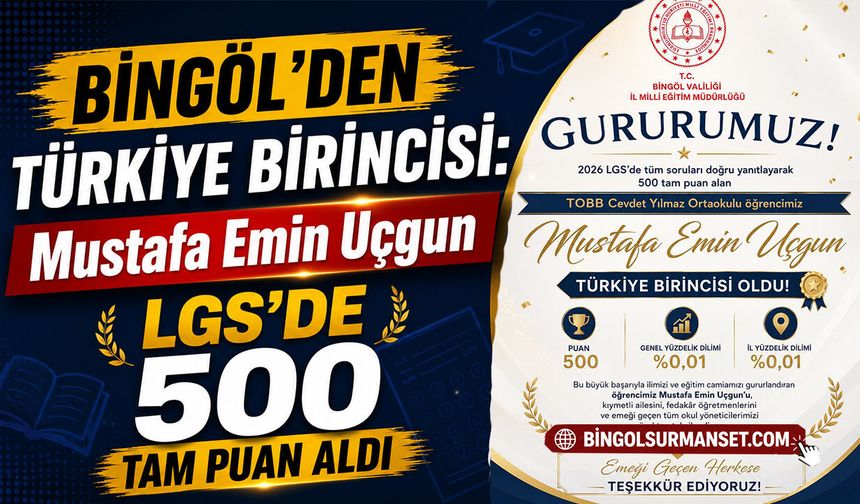 Bingöl’den Türkiye Birincisi: LGS’de 500 Tam Puan Aldı