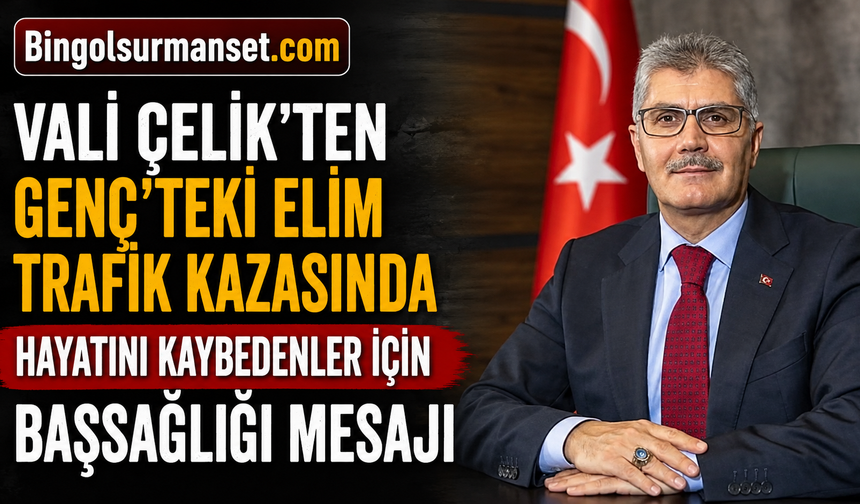 Vali Çelik'ten Genç’teki Elim Trafik Kazasında Hayatını Kaybedenler İçin Başsağlığı Mesajı