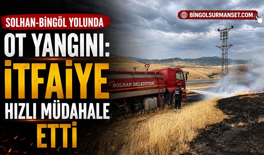 Solhan-Bingöl Yolunda Ot Yangını: İtfaiye Hızlı Müdahale Etti