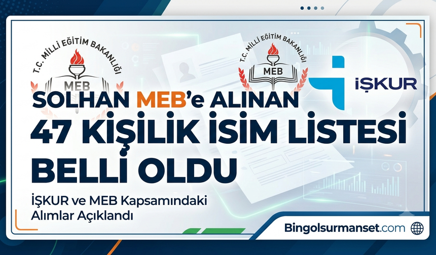 Solhan MEB'e Alınan 47 Kişilik İsim Listesi Belli Oldu