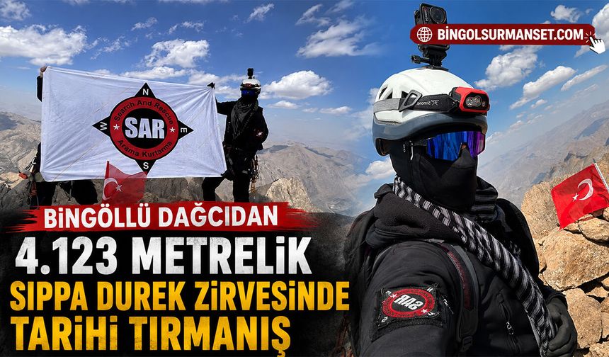 Bingöllü Dağcıdan 4.123 Metrelik Sıppa Durek Zirvesinde Tarihi Tırmanış