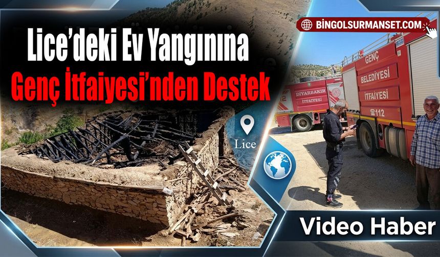 Lice’deki Ev Yangınına Genç İtfaiyesi’nden Destek