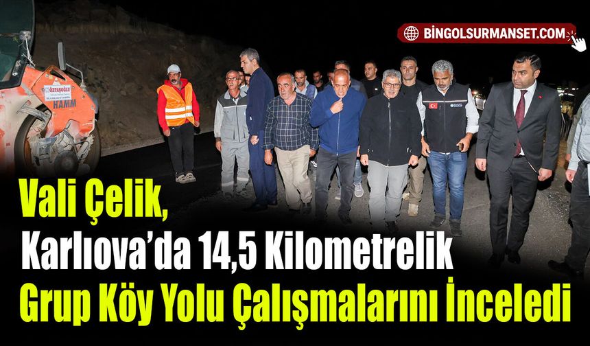 Vali Çelik, Karlıova’da 14,5 Kilometrelik Grup Köy Yolu Çalışmalarını İnceledi