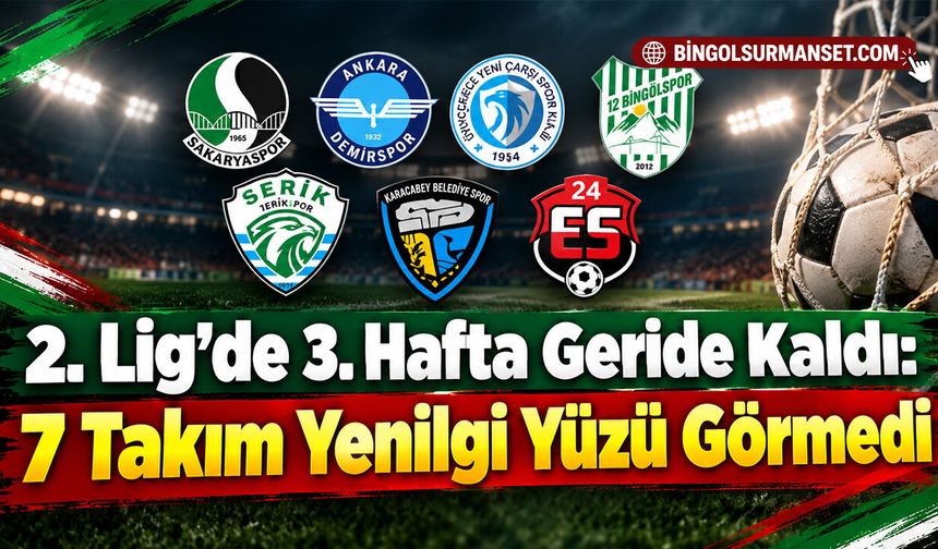 2. Lig’de 3. Hafta Geride Kaldı: 7 Takım Yenilgi Yüzü Görmedi