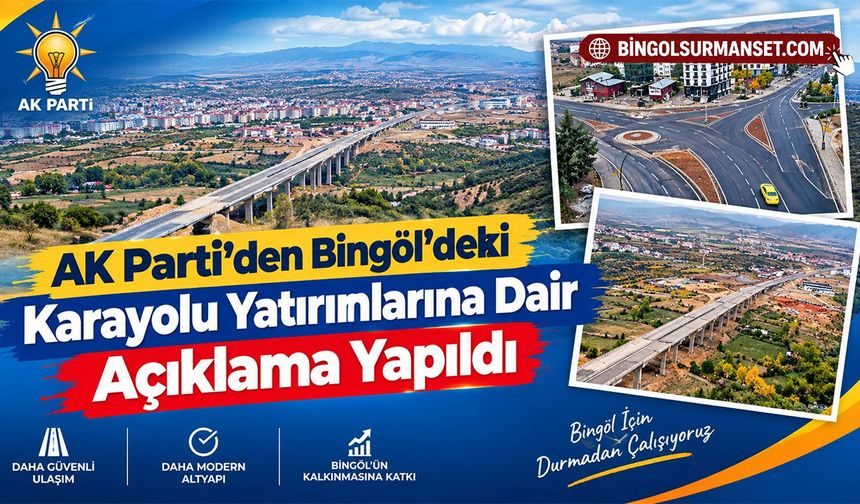 AK Parti'den Bingöl'deki Karayolu Yatırımlarına Dair Açıklama Yapıldı