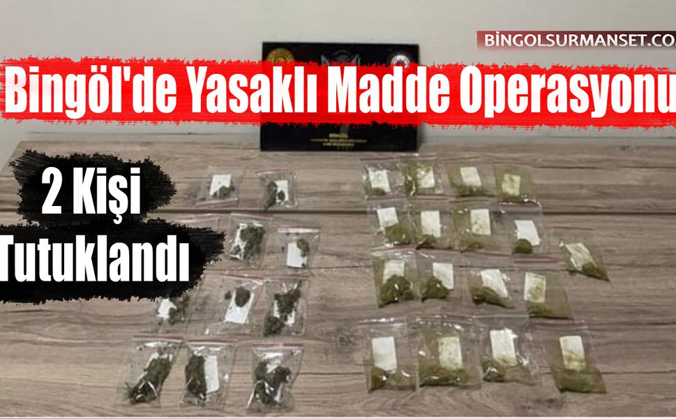 Bingöl'de Yasaklı Madde Operasyonu: 2 Kişi Tutuklandı