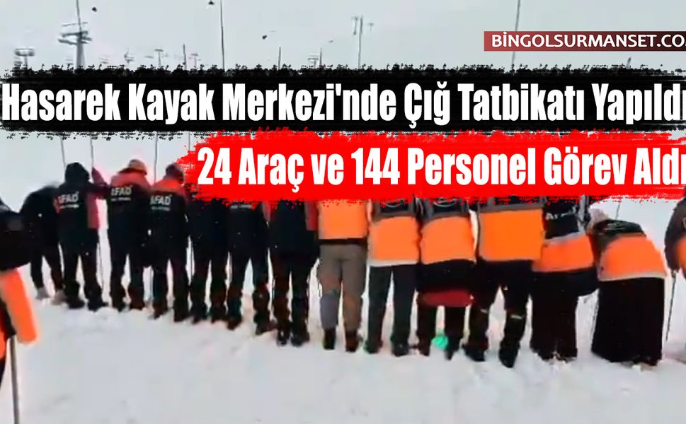 Hasarek Kayak Merkezi'nde Çığ Tatbikatı Yapıldı