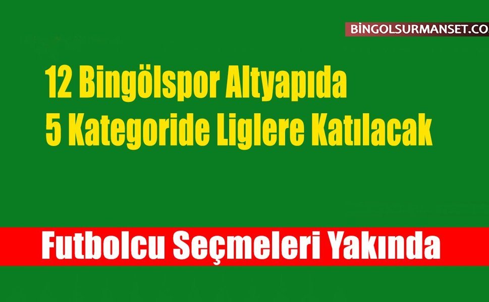 12 Bingölspor Altyapıda 5 Kategoride Liglere Katılacak