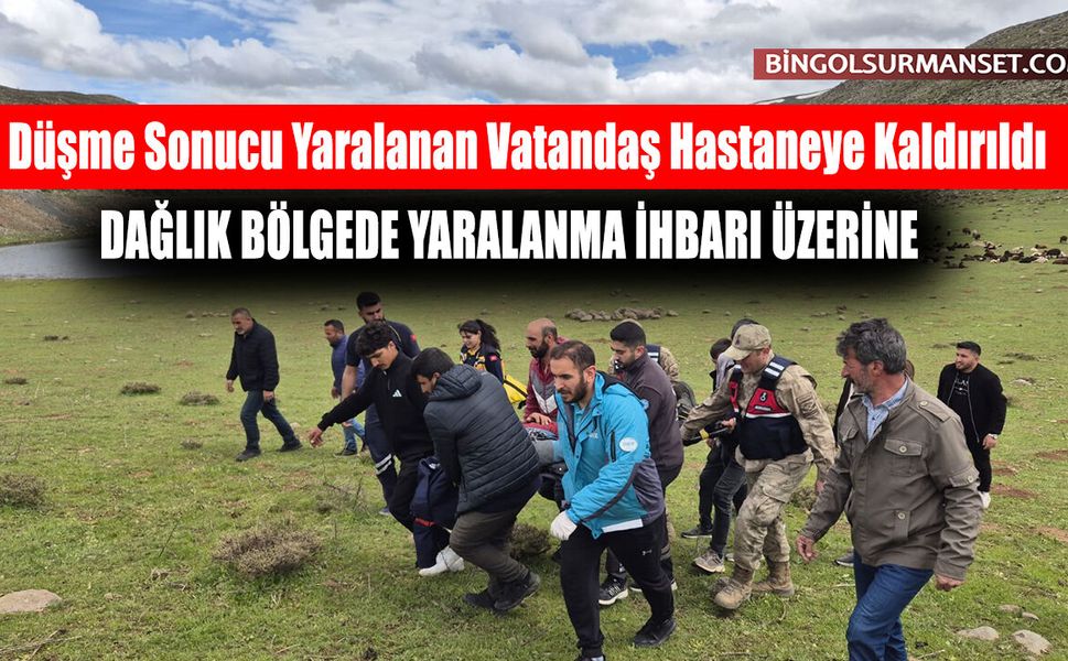 Düşme Sonucu Yaralanan Vatandaş Hastaneye Kaldırıldı