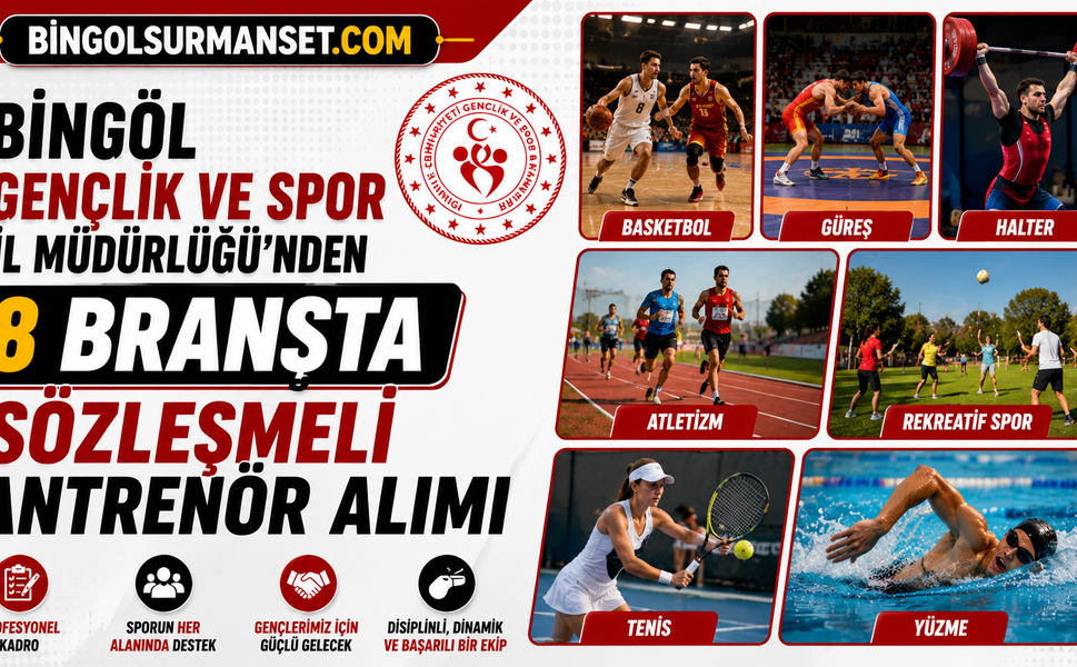 Gençlik ve Spor İl Müdürlüğü’nden 8 Branşta Sözleşmeli Antrenör Alımı