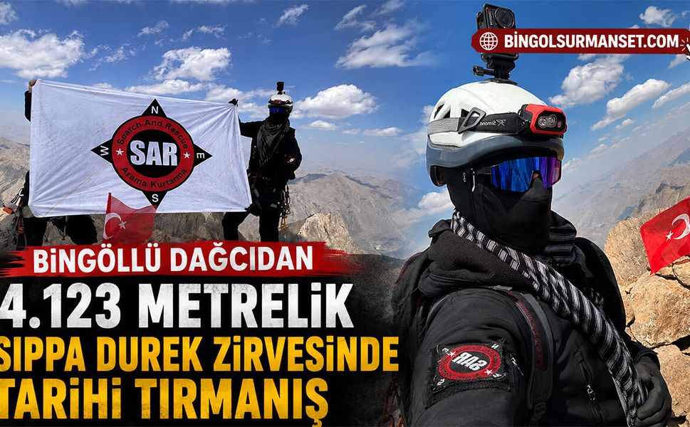 Bingöllü Dağcıdan 4.123 Metrelik Sıppa Durek Zirvesinde Tarihi Tırmanış