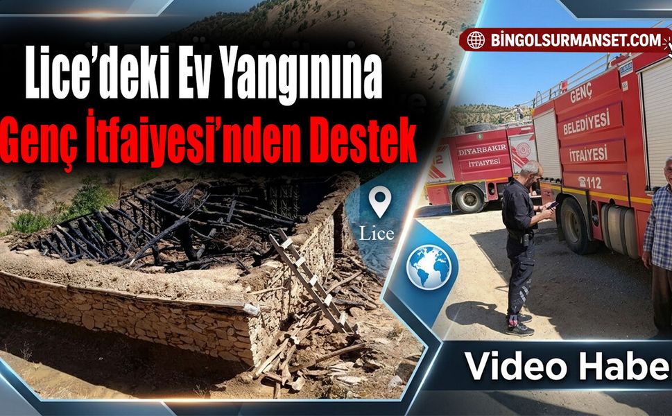 Lice’deki Ev Yangınına Genç İtfaiyesi’nden Destek