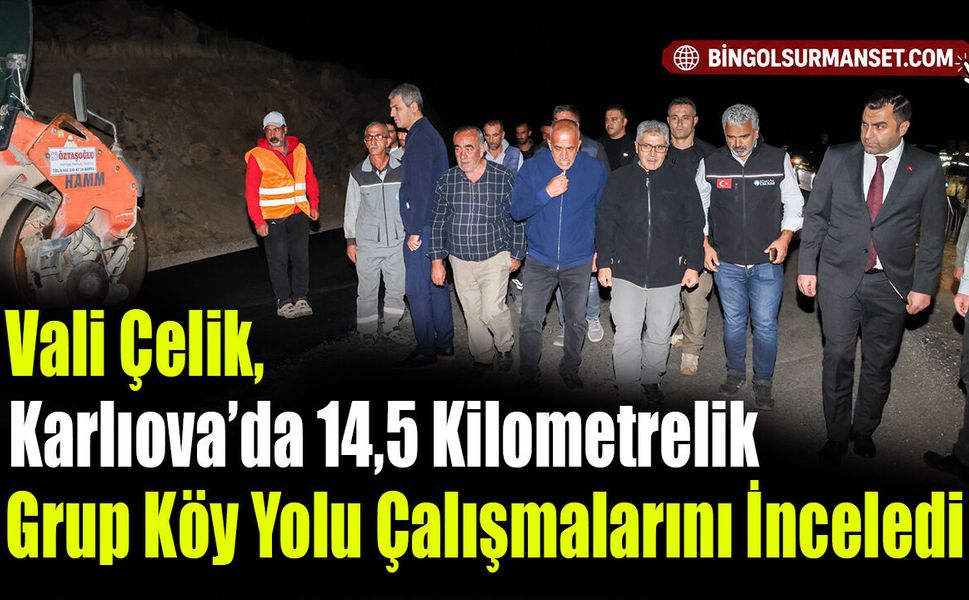 Vali Çelik, Karlıova’da 14,5 Kilometrelik Grup Köy Yolu Çalışmalarını İnceledi
