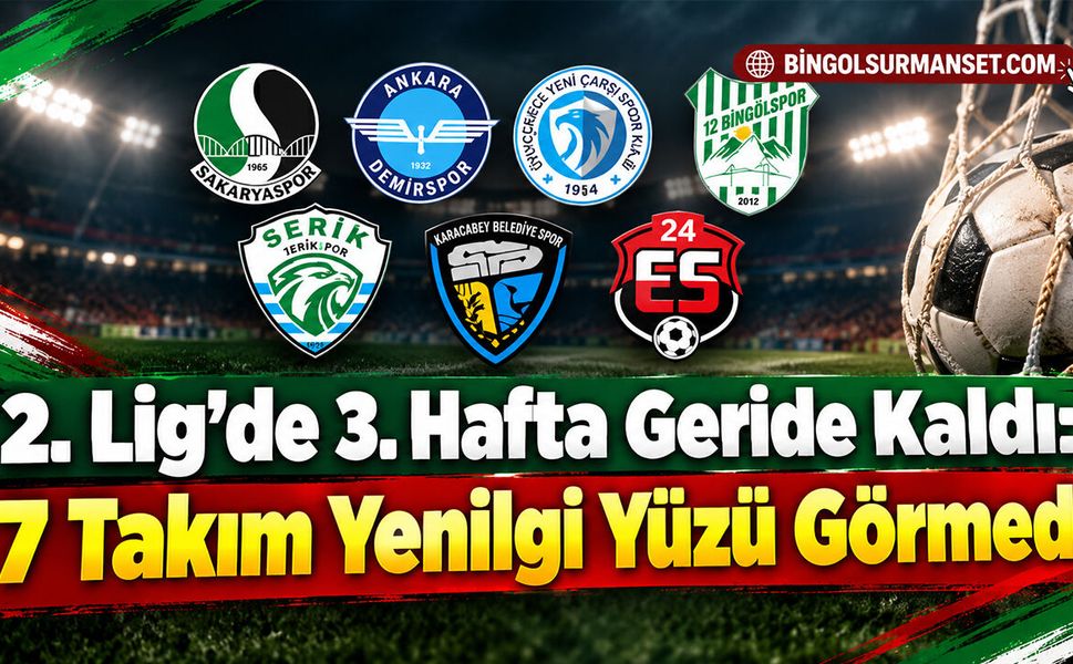 2. Lig’de 3. Hafta Geride Kaldı: 7 Takım Yenilgi Yüzü Görmedi