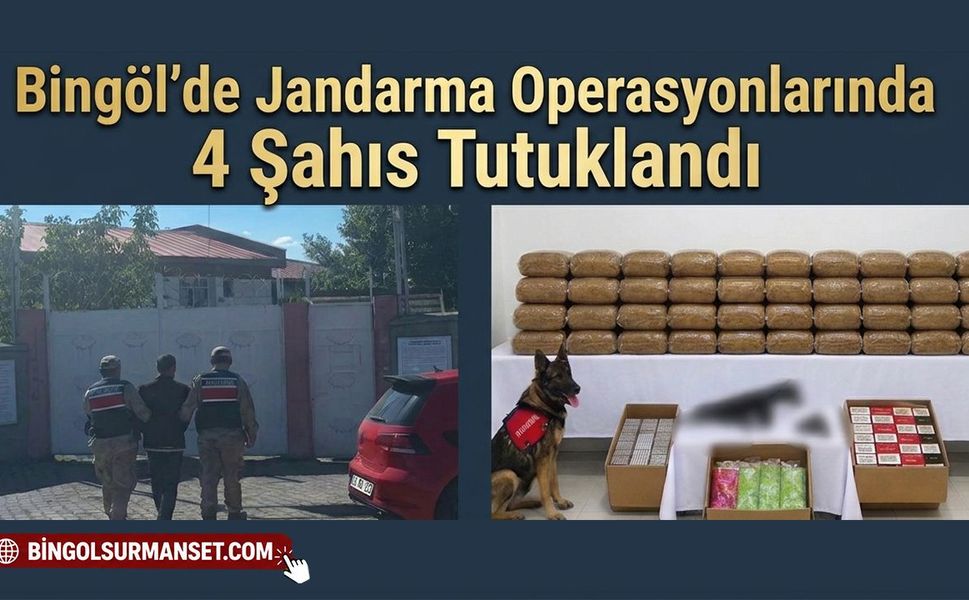 Bingöl'de Jandarma Operasyonlarında 4 Şahıs Tutuklandı